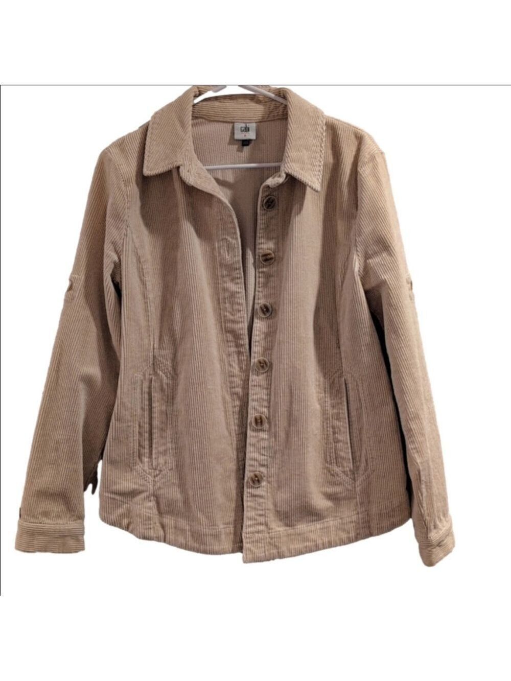 Cabi Corduroy Scout Jacket Small Light Beige